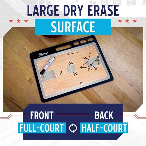 Murray Sporting Goods Premium Coaches Clipboard | Double-Sided Dry Erase Marker Board for Basketball, Baseball, Soccer, Football, Hockey (Marker Included) in Saudi Arabia