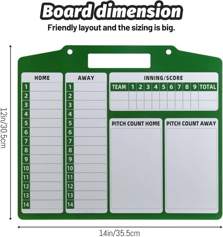لوحة مغناطيسية، لوحة تدريب بيسبول مزدوجة الجوانب، مزودة بـ 30 قطعة من خطوط الأسماء المغناطيسية لتشكيلة البيسبول، قطعتين من مشابك السياج وقلم قابل للمسح in Kuwait