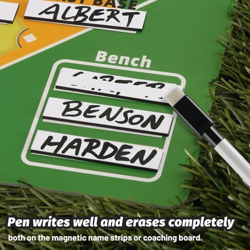 لوحة مغناطيسية، لوحة تدريب بيسبول مزدوجة الجوانب، مزودة بـ 30 قطعة من خطوط الأسماء المغناطيسية لتشكيلة البيسبول، قطعتين من مشابك السياج وقلم قابل للمسح in Kuwait