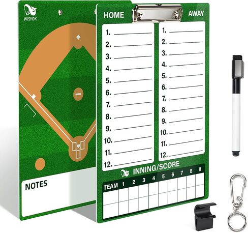 WISYOK Dry Erase Coaches Clipboard, Baseball Coaches Board, Double-Sided Baseball Lineup Board, Softball Clipboard for Coaches with Marker in Saudi Arabia