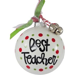 Baby’s First Christmas Ceramic Ornament by Magnolia Lane - Gift for New Parents, Moms & Dads for Christmas Tree Decoration-for Family/Friends with Newborns - Boxed Gift with Ribbon and Bells Details