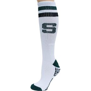 NCAA Michigan State Spartans Tube Socks, One Size, White