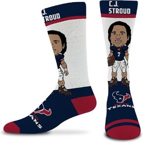For Bare Feet - Houston Texans NFL Player Footwear For Men And Women Game Day Apparel Dress Socks - C.J. Stroud