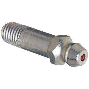 Alemite 1698-B Hydraulic Loose Fitting, Straight, OAL 1-1/8", Shank Length 25/32", Hex Size 5/16", 1/4" Taper