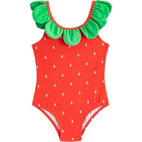 LIZENS Girls One Piece Swimwear Cute Girls Swimsuit 2-12 Bathing Suit for Kids