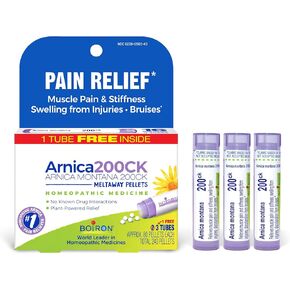 Boiron Arnica Montana 200CK Homeopathic Medicine for Pain Relief, Muscle Pain & Stiffness, Swelling from Injuries, & Bruises - 240 Pellets