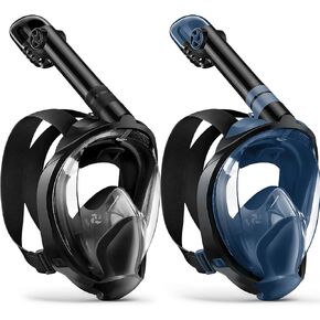 Zenoplige Full Face Snorkel Mask Adults with Camera Mount，Dry-Top Snorkeling Gear for Adults，Foldable 180-Degree Panoramic Anti-Fog Scuba Mask for Snorkeling Diving Swimming Travel (S&S)