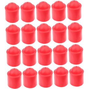 Kisangel 20pcs Billiard Cue Tail Rubber Cover Red Accessories Snooker Cue Stick Billiards Pool Cue Bottom Protectors Pool Cue Tip Hat Pool Cue Tip Guard Billiard Cues End Protector Repair