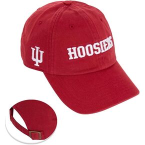 Desert Cactus Indiana University Baseball Hat Hoosiers Bloomington Brimmed Embroirderd Hats Cap Adjustable Cloth Strap Adult (Style J1) Red