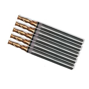 Square End Carbide Mill Set (Pack of 5) - 1/16 End Mill for Alloy Steels/Hardened Metals – 2 Flute TiAlN Coated Square Nose Milling Set for CNC Machine Milling Tools