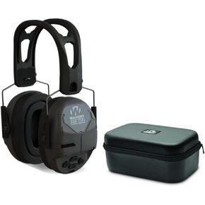 Walker's FireMax Rechargeable Shooting Hunting Range Electronic Slim Hearing Protection Bundle Earmuff Carrying Case