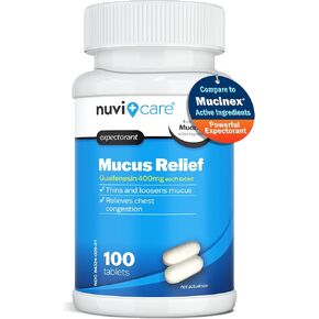 Expectorant Mucus Relief 400mg - Guaifenesin 400mg Tablets - Fast Chest Congestion Relief for Adults - Compare to Mucinx Tablets - Generic Mucus Clear for Phlegm and Congestion (100 Count)