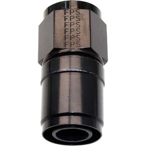 FRAGOLA Fitting, Hose End, Crimp-On, Straight, 8 an Hose Crimp to 8 an Female, Aluminum, Black Anodize, Each