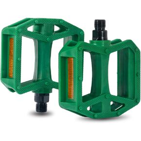 DRBIKE Mountain Bike Pedals, 1/2" and 9/16" Lightweight Bicycle Pedals Non-Slip Flat Platform Pedals, Universal Replacement Pedal for MTB BMX Road Bike Indoor Exercise Bike, Multiple Colors