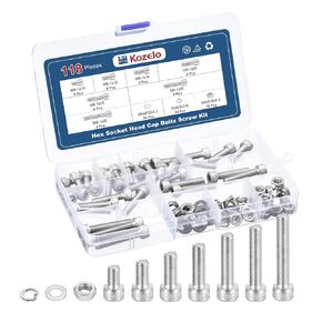 120pcs M6 Socket Head Cap Screws Bolts Nuts Assortment Kit - [M6x10/12/16/20/25/30/35mm] 304 Stainless Steel Allen Socket Drive for 3D Printer