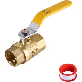 3/4 Inch Heavy Duty Full Port Ball Valve With Female Thread NPT Connector, 150 PSI WSP / 600 PSI WOG, Brass Plumbing Fitting