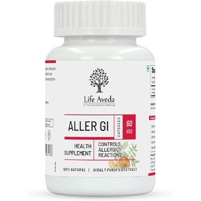Aller-GI, Natural Ayurvedic Medicine for Runny Nose, Watery Eyes - 60 Vegetarian Capsules (2 Month Supply), 500mg per Capsules