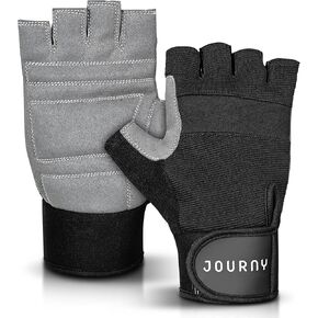 JOURNY Workout Gloves for Men and Women, Ventilated Weight Lifting Gloves with Wrist Support, Full Palm Protection, Breathable, Perfect for Cycling, Gym, Fitness, Training, and Pullups
