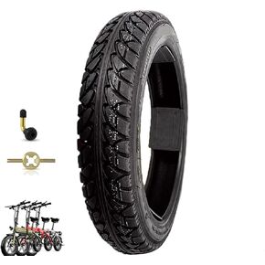 14 x 2.125 Electric Bike Tire Tubeless, 14X2.125 Tubeless Tire with Angled Valve, for Ebike 14x2.125/57-254 Folding Electric Bike Tire, E-Bikes and E-Scooters