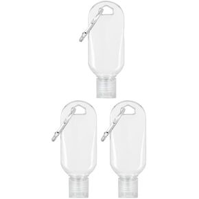 3Pcs Transparent Portable Hot Sauce Keychain Bottles -Mini Ketchup Containers for On Refillable Travel Size Hot Sauce Keychain, 2oz/50ml Bottles,Sauces,Gravies and Marinades,Hot Sauce