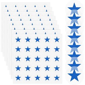 8 Sheets 200pcs Football Helmet Stickers, Red Star Helmet Stickers Self Adhesive Sports Helmet Sticker Funny Helmet Award Decals for Football, Baseball, Hockey, Softball, Lacrosse (Blue)