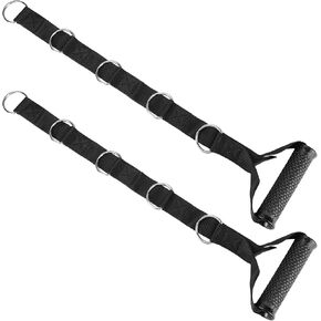QWORK Fitness Metal Gym Handles with 5 Adjustable D-Ring Buckles - Heavy-Duty Handles for Pulley Systems, Pull-Down, Shoulder, Biceps, Triceps Exercises in Saudi Arabia