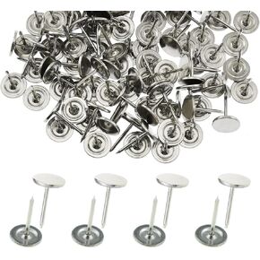 MEETOOT 200PCS 11x17mm Silver Metal Flat Head Round Nail Decorative Thumbtacks Vintage Style Furniture Nail Sofa Nail Push Pin for Home Decor Craft Projects Furniture Repair