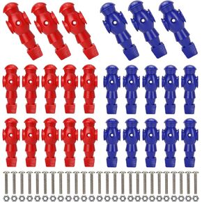 26pcs Foosball Men Replacement, Soccer Player Set Football Players Parts Foosball Man Table Player Football Machine Accessories Replacement Parts (Red & Blue)