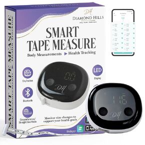 Diamond Hills Rechargeable Smart Tape Measure, Body Measuring Tape for Weight Loss, Bluetooth Body Measurement Tape with App, Body Fat Measurement Device for Muscle Gain, Fitness, 60in/150cm