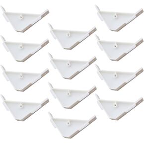 12PCS 109mm Length 90 Degree Cabinet Triangle Bracket Plastic White Corner Support Bracket Cabinet Connection Corner Code for Wardrobe and Cabinet Installation