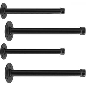 دعامات أرفف أنابيب الحديد الصناعي من NearMoon، دعامات أرفف من الحديد الريفي مثبتة على الحائط للأرفف العائمة، دعامات رفوف تزيين شديدة التحمل، 12 بوصة، 4 عبوات in Kuwait