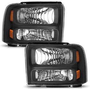 المصابيح الأمامية متوافقة مع 2005-2007 Ford F250 F350 F450 F550 Super Duty، لـ 2005 2006 2007 Ford F250 استبدال المصابيح الأمامية من الكروم