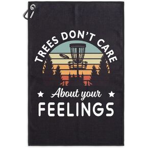 Tree Don't Care About Your Feelings Printed Microfiber Disc Golf Towel, Disc Golf Gifts for Disc Golf Lover Dad Boyfriend, Disc Golfer Father's Day Birthday, Disc Golf Accessories for Men