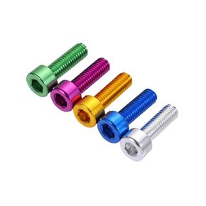 14 Pcs Bike Water Bottle Cage Bolts Holder Screws, M5 x 15mm, Aluminum Alloy Bicycle Bracket Rack Bolts Screws, Multicolor Hex Socket Head Screws Cycling Accessories