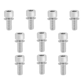 10PCS Bike Water Bottle Cage Bolts Holder Screws with Washers, M5x12mm Hex Socket Stainless Steel Screws with Washers