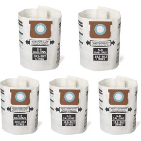 Replacement Filter Bags 5-8 Gallon for Shop Vac Vacuum Type E - 9066100 90661 906-61(7 Pack)