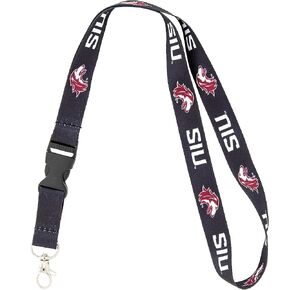 Desert Cactus Southern Illinois University SIU Salukis Car Keys ID Badge Holder Lanyard Keychain Detachable Breakaway Snap Buckle (Black)