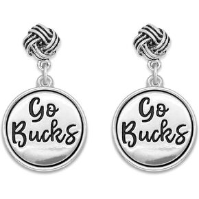 From the Heart Ohio State Buckeyes Go Bucks Silver Twist and Shout Earrings Jewelry Gift OSU