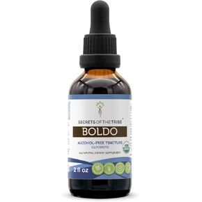 Secrets of the Tribe Boldo USDA Organic | Alcohol-Free Extract, High-Potency Herbal Drops | Made from 100% Certified Organic Boldo (Peumus boldus) Dried Leaf (2x4 oz)