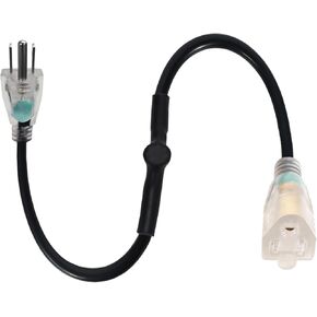 Thermostat Controlled Extension Cord,32°F(0 Degree) Auto On/50°F(10 Degree) Thermostat Controlled Outlet for Heat Cable Controller,Compatible with Any Outdoor Thermostat Plug Outlet