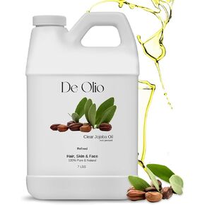 | Clear Jojoba Oil | 100% Pure & Natural | Face, Hair and Body | Cold Pressed | Soap Making & Massage | Carrier Oils | (4 Fl Oz)