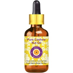 Deve Herbes Pure Cashew Nut Oil (Anacardium occidentale) with Glass Dropper 10ml (0.33 oz)