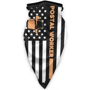 Postal Worker Flag Neck Gaiter Warmer Windproof Face Mask Scarf Outdoor Sports Mask Black