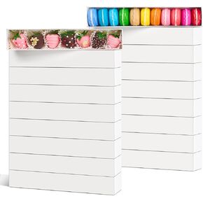 Kucoele 20 Pack 12 x 2.2 x 2 Inch Macaron Boxes, Disposable Long Bakery Boxes To Go Strawberry Containers for Chocolate Truffles, Treats, Cookies, Cocoa Bombs