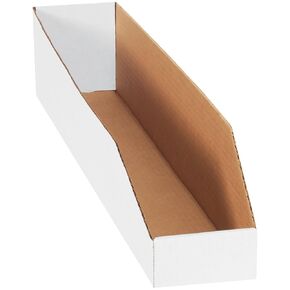 Boxes Fast BFBINMT424 Open Top Bin Boxes, 4" x 24" x 4 1/2", White (Pack of 50)