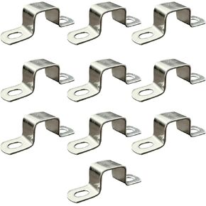 10 pcs 40 mm×40 mm Square Pipe Strap 304 Stainless Steel Square Conduit Strap Heavy Duty Tube Strap Clamp for 1 4/7"×1 4/7" Square Pipe