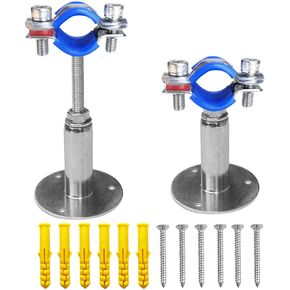 Wall Mount Ceiling Mount Pipe Supports,Adjustable Pipe Clamps Stainless Steel 304,2PCS Suitable for Pipe OD 25-27mm （3/4"）Adjustable Height 50-100mm