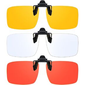 3 Pack Clip-On Blue Light Blocking Glasses for Eyes Strain/Light Sensitive Flip-Up BL801