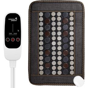 Infrared Heating Pad for Back, Full Body Heating Pad Large with Natural Jade and Tourmaline, Heat Evenly Infrared Heating Pad with 5 Heat Settings and Auto Shutoff, Size: 23.6" x 15.7''