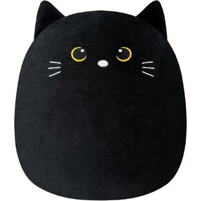 Black Cat Microwavable Heating Pad for Period Cramps, Cute Black Cat Plush, Weighted Stuffed Animal Warm Gifts for Kids Adults 10 inch, 1.2 lbs